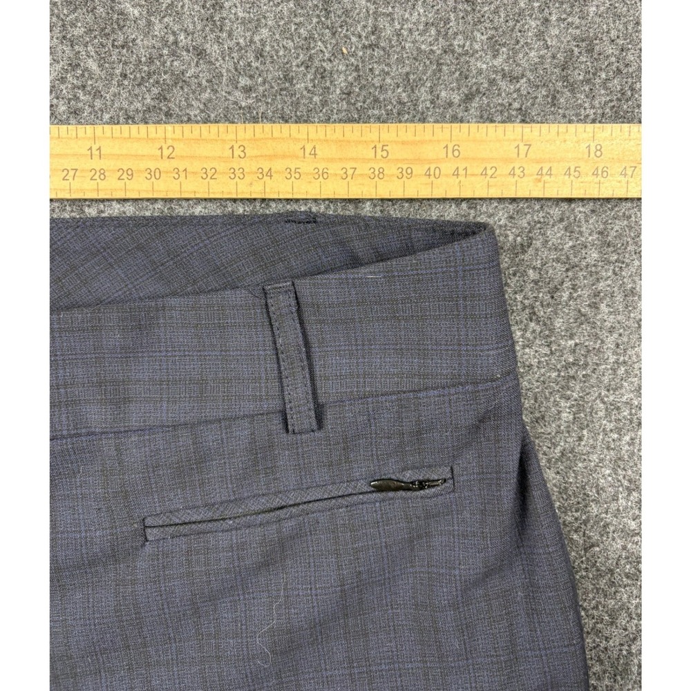 Van Heusen Womens Plaid Dress Pants Blue Grey Stretch Trousers 10 Short 33x28 - Picture 6 of 9